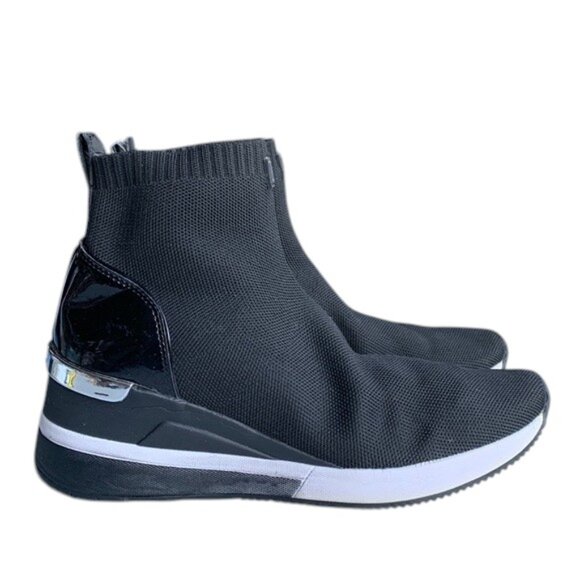 Michael Kors Skyler Sock Sneakers Women’s‎ 9 Black Stretch Bootie Shoes - Picture 1 of 16